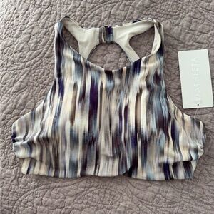 Athleta Maldives Bra Cup Bikini Top 36B/C in Grey Abstract NWT
